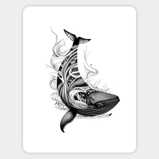 Whale Wild Animal Nature Illustration Art Tattoo Sticker